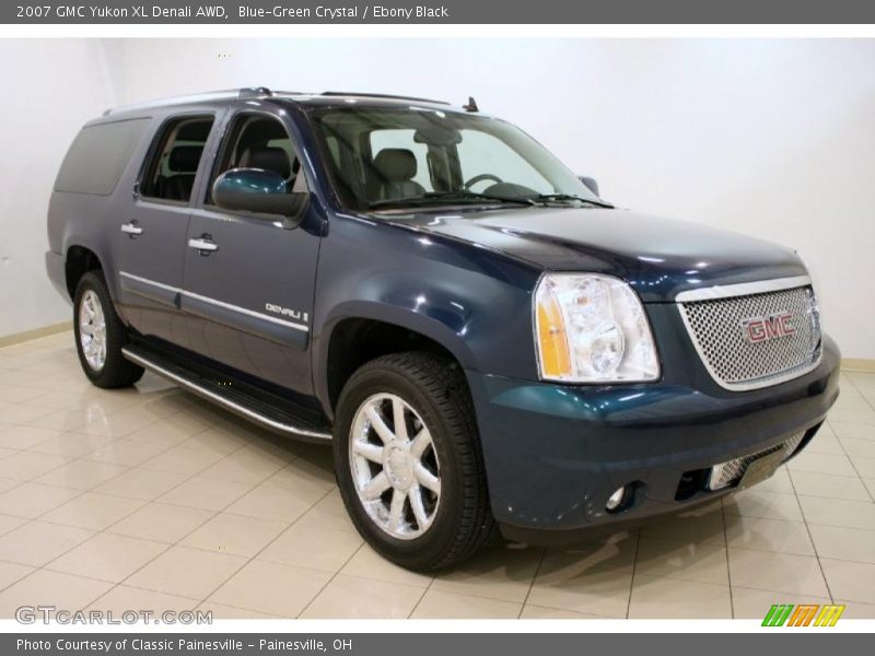 Blue-Green Crystal / Ebony Black 2007 GMC Yukon XL Denali AWD