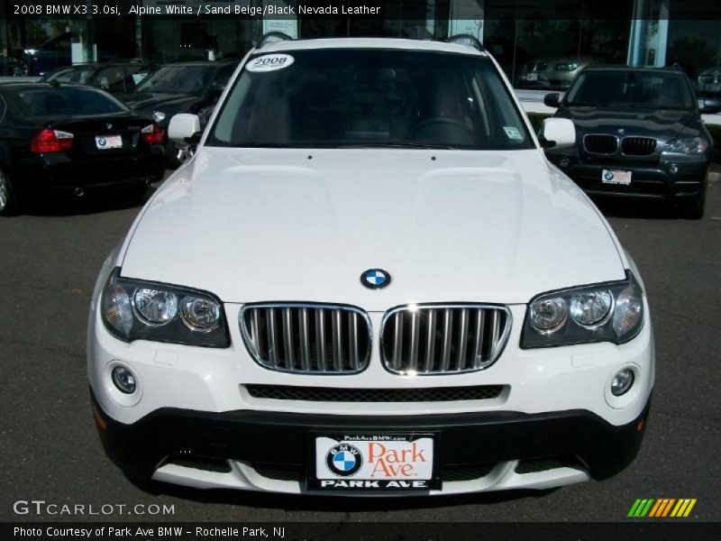 Alpine White / Sand Beige/Black Nevada Leather 2008 BMW X3 3.0si