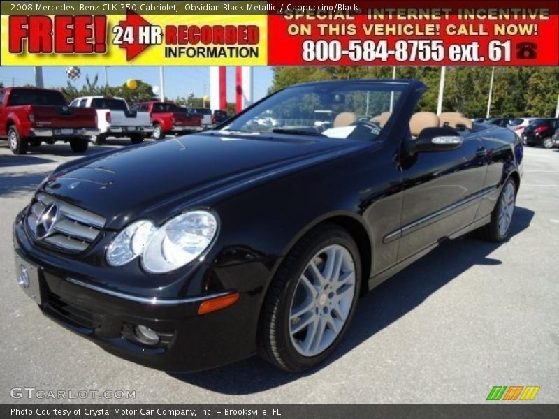 Obsidian Black Metallic / Cappuccino/Black 2008 Mercedes-Benz CLK 350 Cabriolet