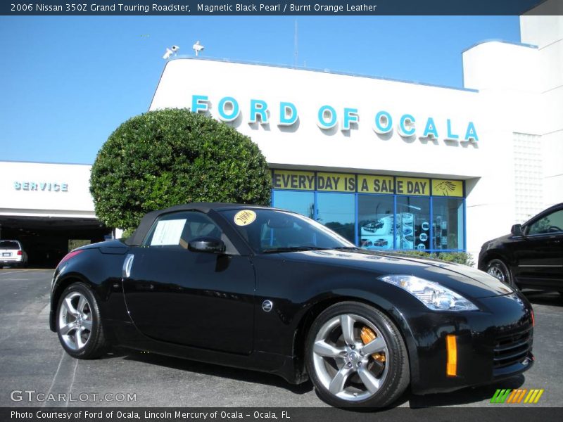 Magnetic Black Pearl / Burnt Orange Leather 2006 Nissan 350Z Grand Touring Roadster