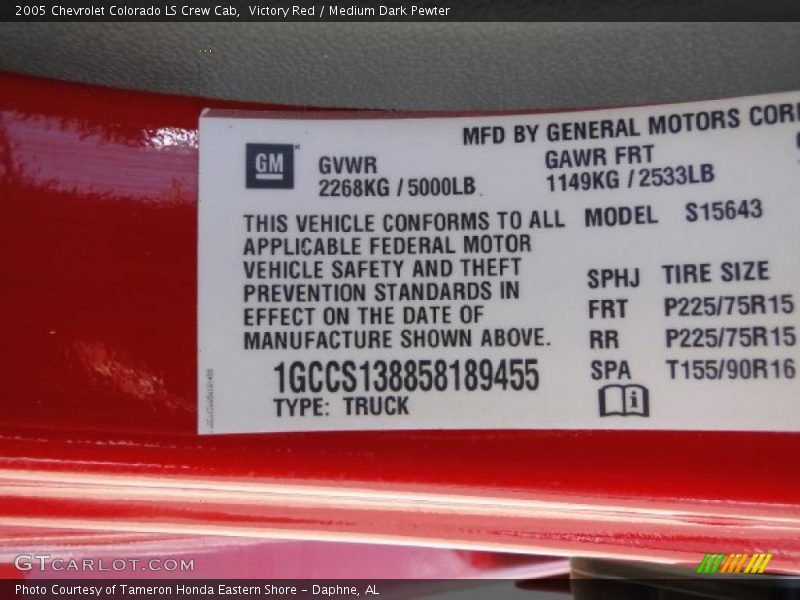 Victory Red / Medium Dark Pewter 2005 Chevrolet Colorado LS Crew Cab