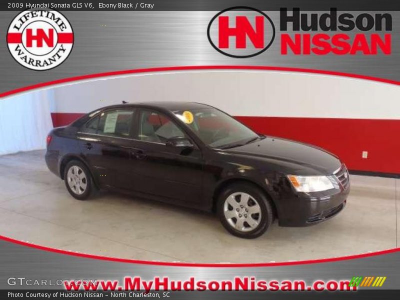 Ebony Black / Gray 2009 Hyundai Sonata GLS V6