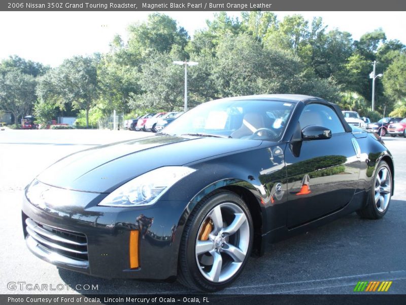 Magnetic Black Pearl / Burnt Orange Leather 2006 Nissan 350Z Grand Touring Roadster