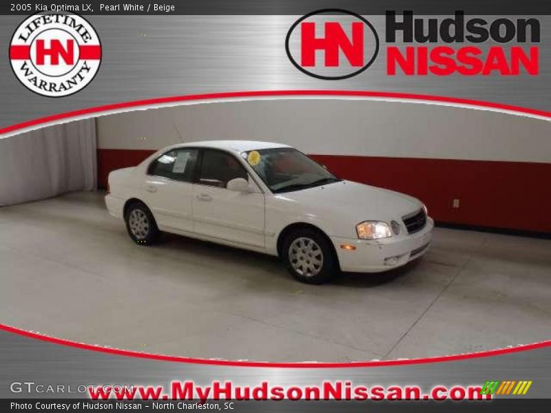 Pearl White / Beige 2005 Kia Optima LX