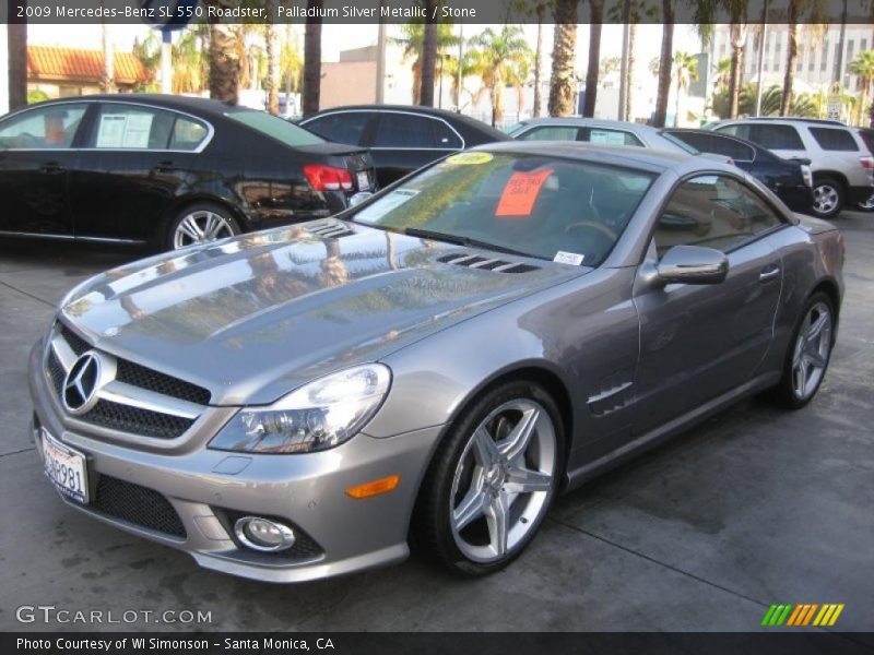 Palladium Silver Metallic / Stone 2009 Mercedes-Benz SL 550 Roadster