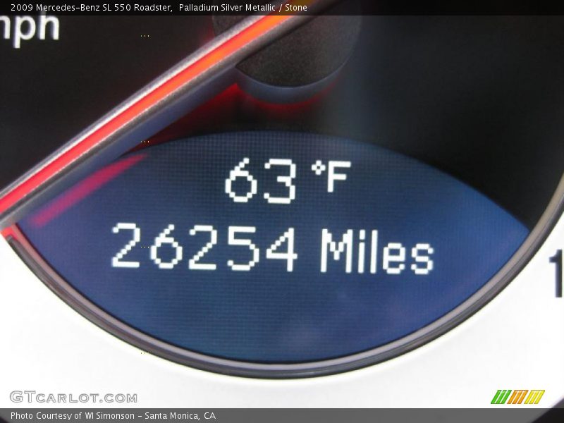 Palladium Silver Metallic / Stone 2009 Mercedes-Benz SL 550 Roadster
