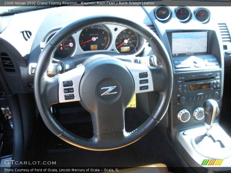 Magnetic Black Pearl / Burnt Orange Leather 2006 Nissan 350Z Grand Touring Roadster