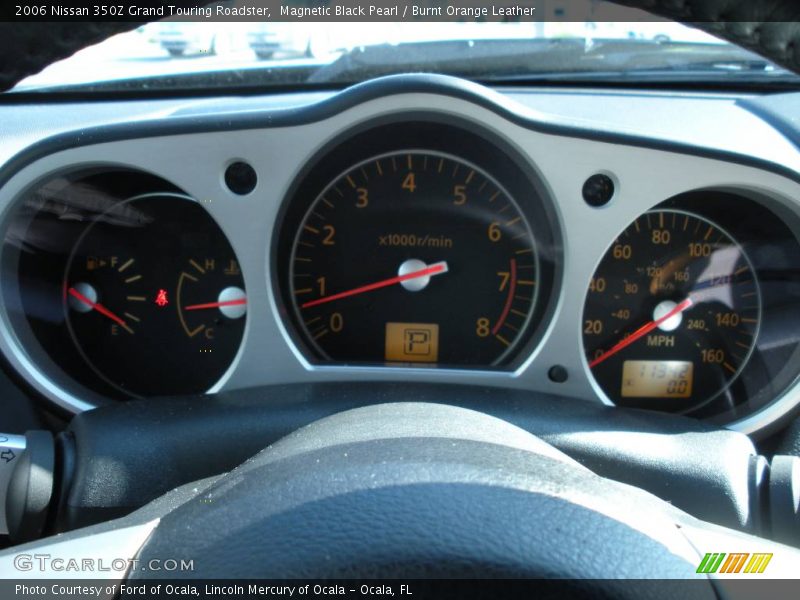 Magnetic Black Pearl / Burnt Orange Leather 2006 Nissan 350Z Grand Touring Roadster
