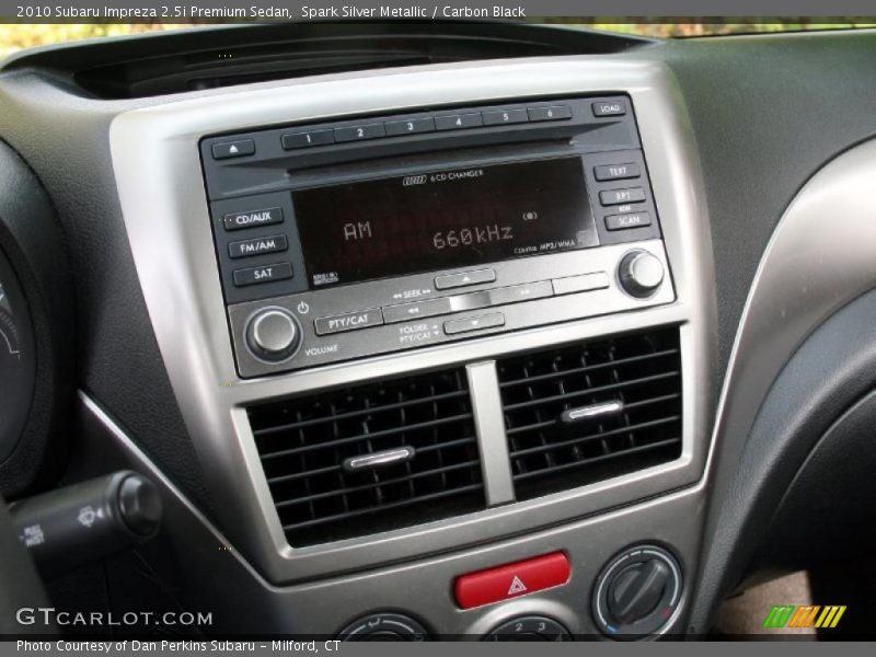 Controls of 2010 Impreza 2.5i Premium Sedan