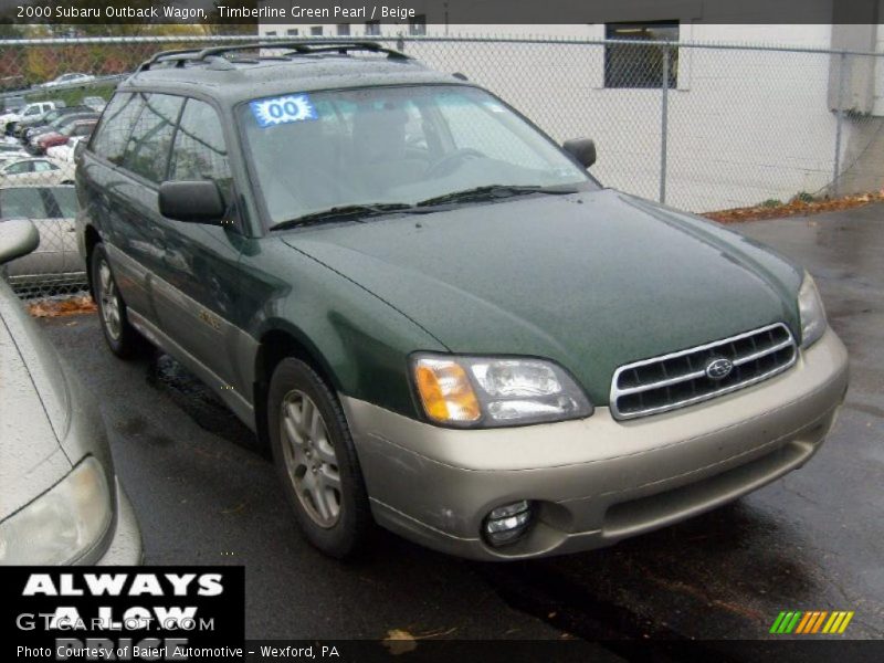 Timberline Green Pearl / Beige 2000 Subaru Outback Wagon