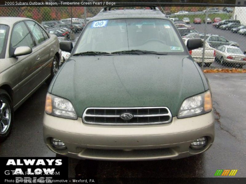 Timberline Green Pearl / Beige 2000 Subaru Outback Wagon