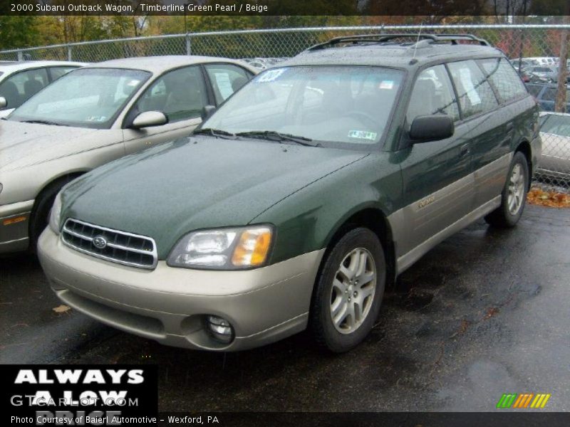 Timberline Green Pearl / Beige 2000 Subaru Outback Wagon