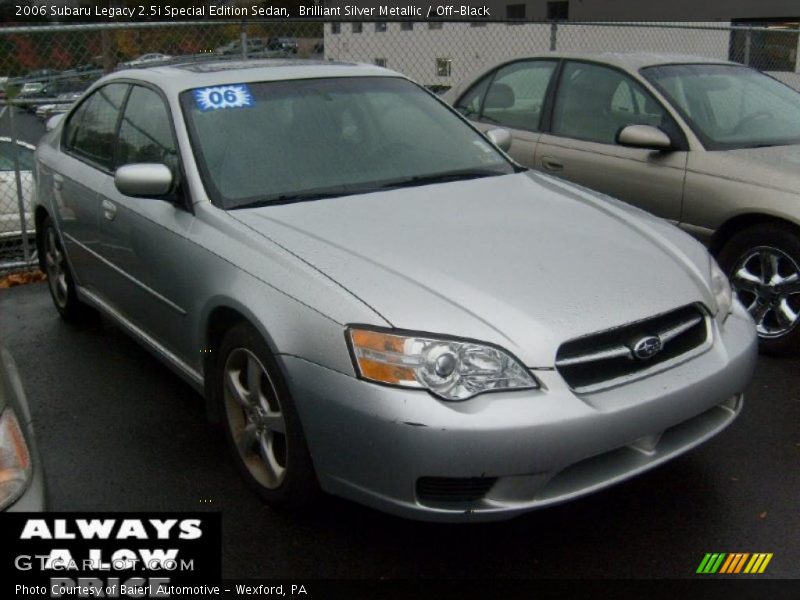 Brilliant Silver Metallic / Off-Black 2006 Subaru Legacy 2.5i Special Edition Sedan