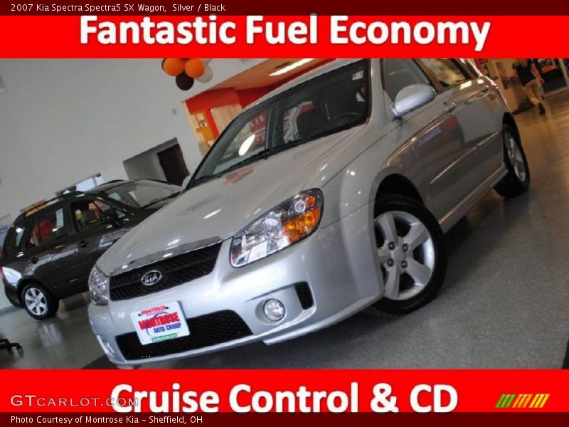 Silver / Black 2007 Kia Spectra Spectra5 SX Wagon