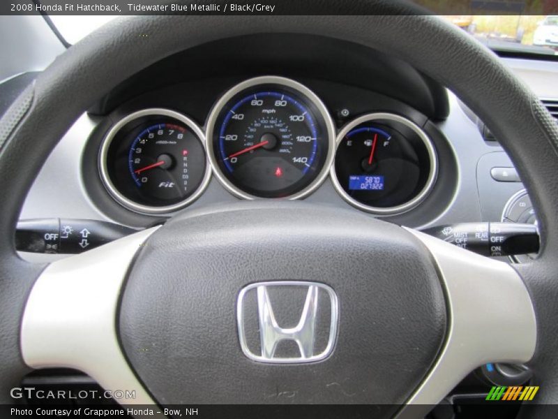 Tidewater Blue Metallic / Black/Grey 2008 Honda Fit Hatchback