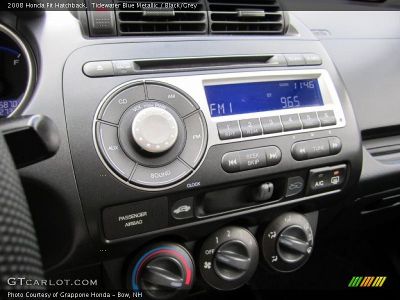 Tidewater Blue Metallic / Black/Grey 2008 Honda Fit Hatchback