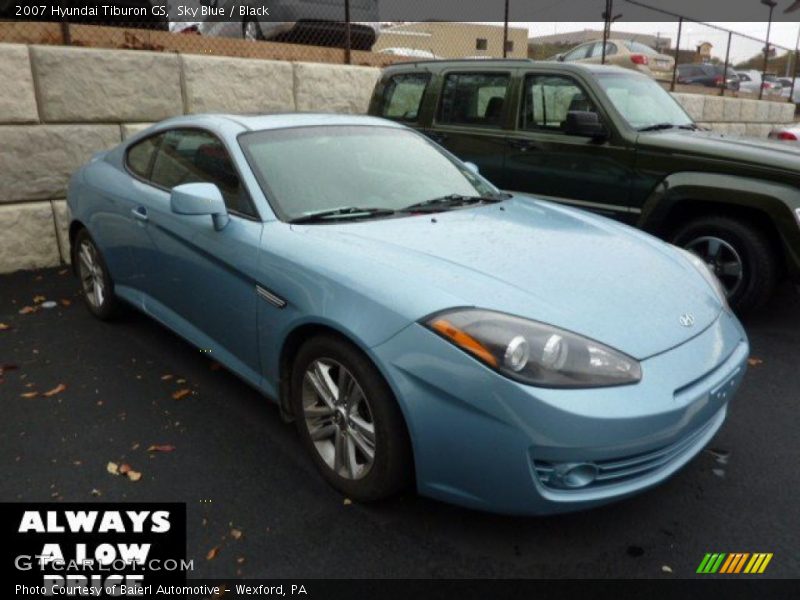 Sky Blue / Black 2007 Hyundai Tiburon GS