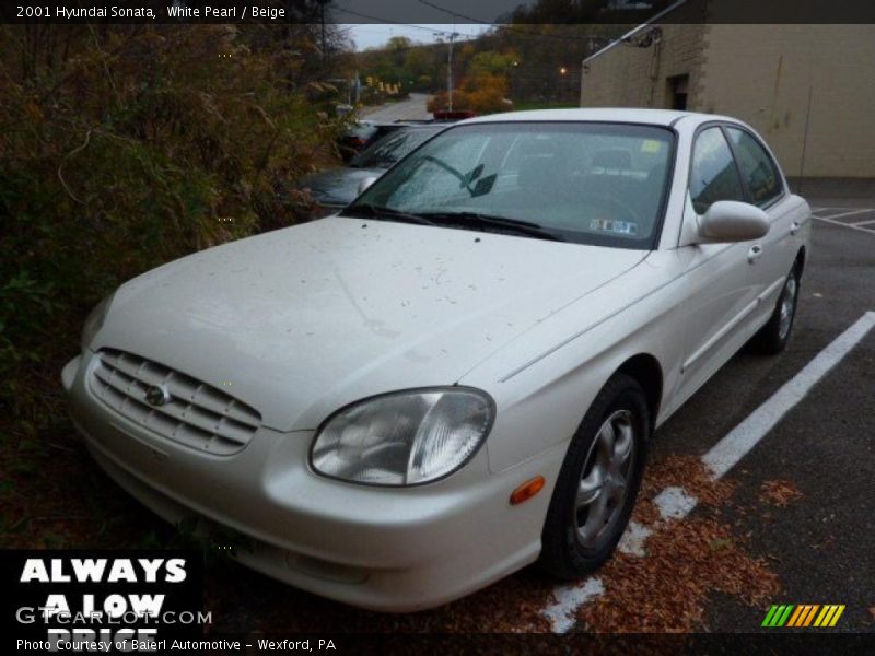 White Pearl / Beige 2001 Hyundai Sonata