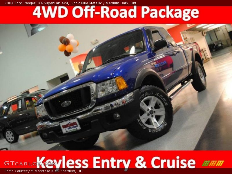 Sonic Blue Metallic / Medium Dark Flint 2004 Ford Ranger FX4 SuperCab 4x4