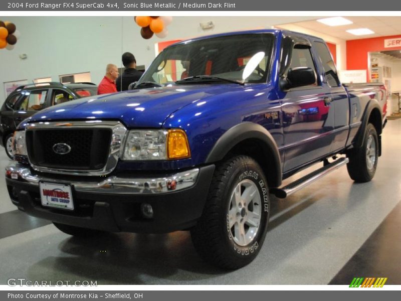 Sonic Blue Metallic / Medium Dark Flint 2004 Ford Ranger FX4 SuperCab 4x4