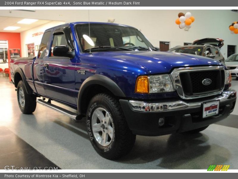 Sonic Blue Metallic / Medium Dark Flint 2004 Ford Ranger FX4 SuperCab 4x4