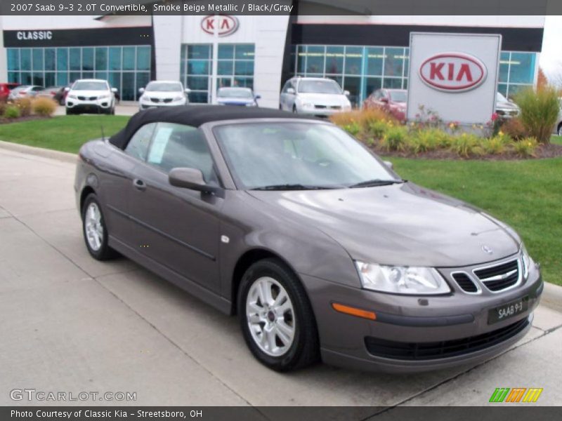 Smoke Beige Metallic / Black/Gray 2007 Saab 9-3 2.0T Convertible