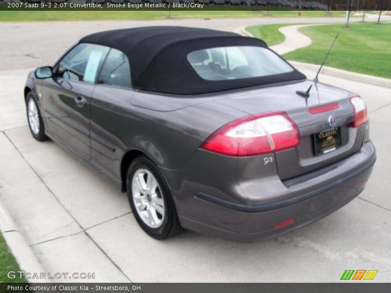 Smoke Beige Metallic / Black/Gray 2007 Saab 9-3 2.0T Convertible