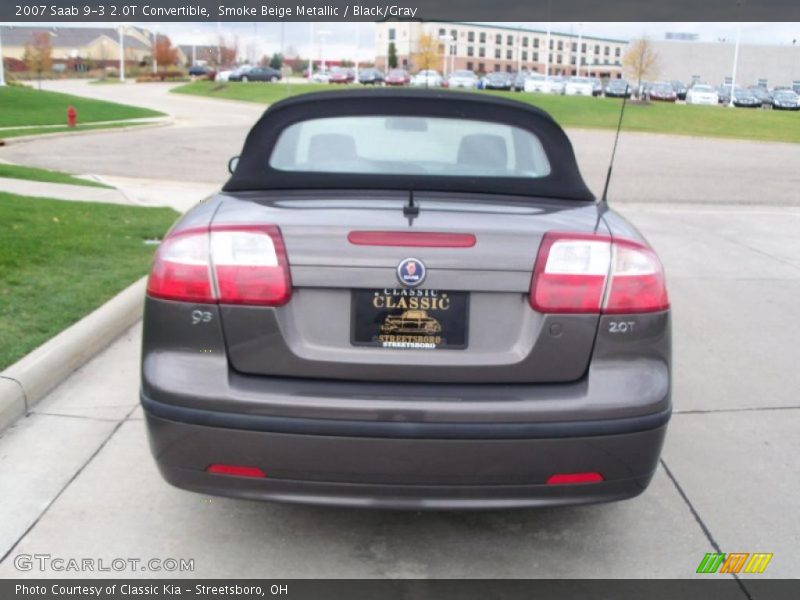 Smoke Beige Metallic / Black/Gray 2007 Saab 9-3 2.0T Convertible