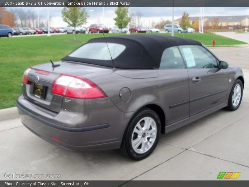 Smoke Beige Metallic / Black/Gray 2007 Saab 9-3 2.0T Convertible