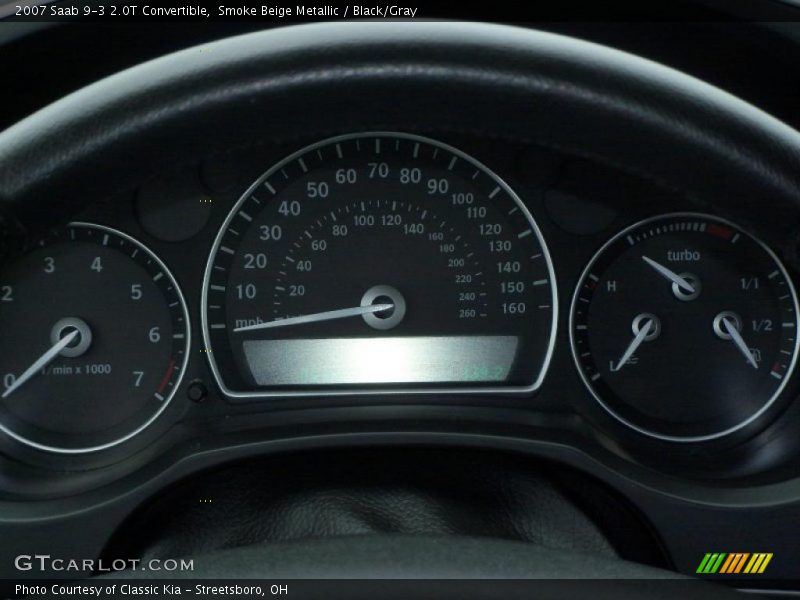 Smoke Beige Metallic / Black/Gray 2007 Saab 9-3 2.0T Convertible