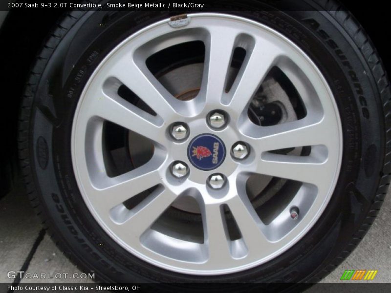 Smoke Beige Metallic / Black/Gray 2007 Saab 9-3 2.0T Convertible