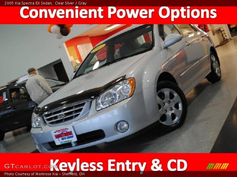 Clear Silver / Gray 2005 Kia Spectra EX Sedan