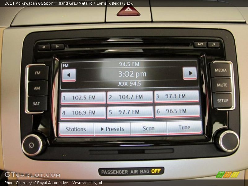 Island Gray Metallic / Cornsilk Beige/Black 2011 Volkswagen CC Sport