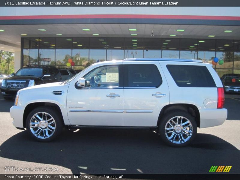 White Diamond Tricoat / Cocoa/Light Linen Tehama Leather 2011 Cadillac Escalade Platinum AWD