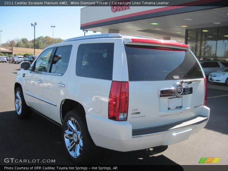 White Diamond Tricoat / Cocoa/Light Linen Tehama Leather 2011 Cadillac Escalade Platinum AWD
