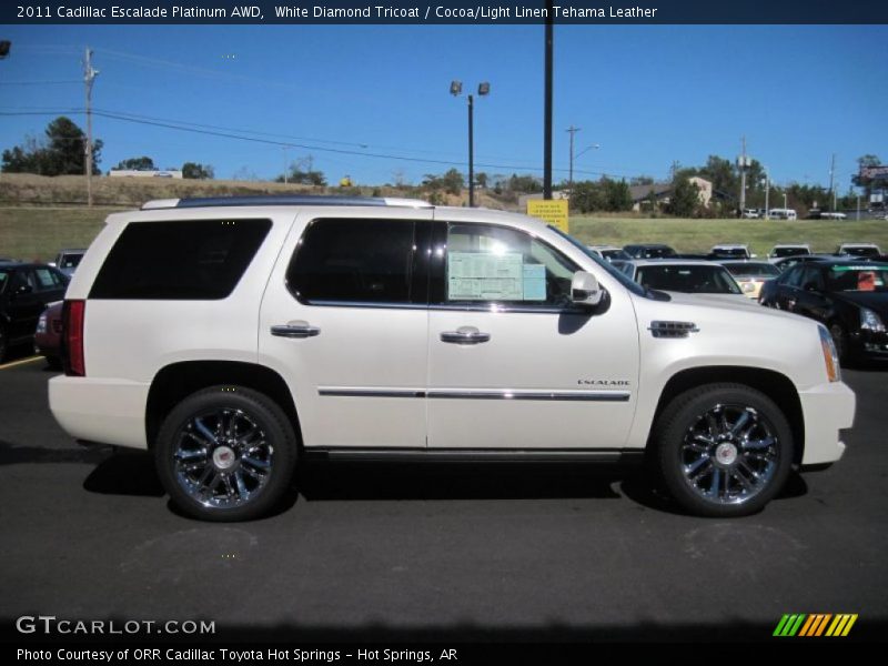 White Diamond Tricoat / Cocoa/Light Linen Tehama Leather 2011 Cadillac Escalade Platinum AWD