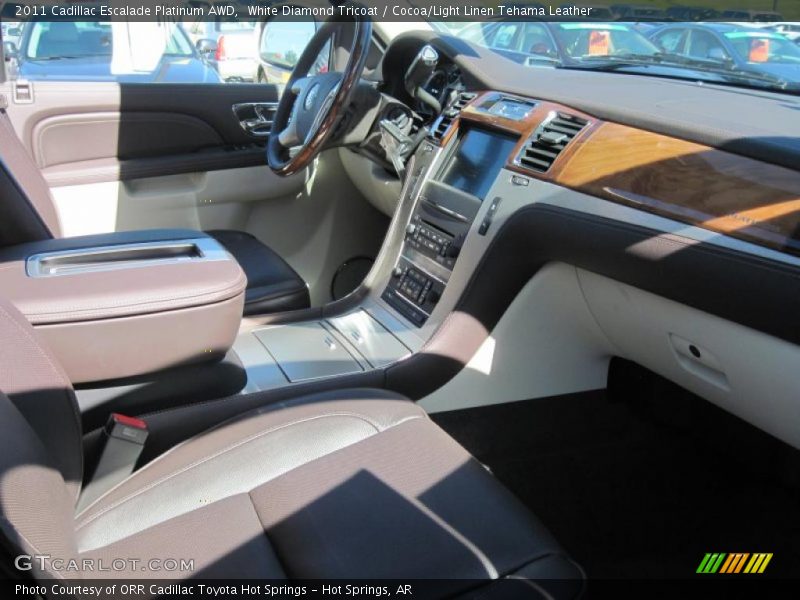 White Diamond Tricoat / Cocoa/Light Linen Tehama Leather 2011 Cadillac Escalade Platinum AWD