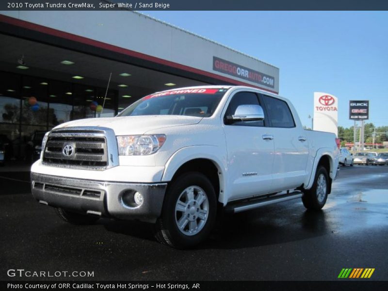 Super White / Sand Beige 2010 Toyota Tundra CrewMax