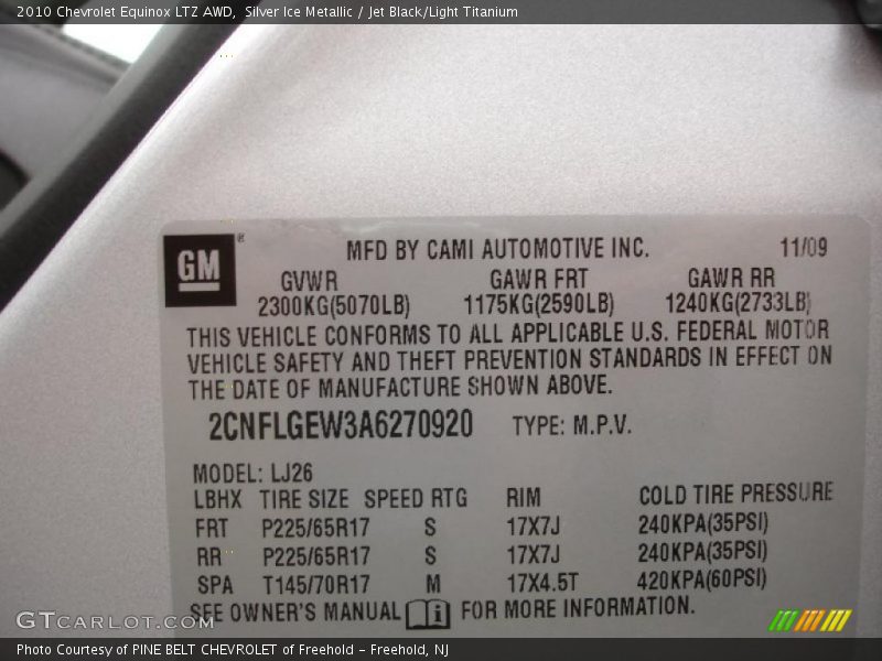 Silver Ice Metallic / Jet Black/Light Titanium 2010 Chevrolet Equinox LTZ AWD