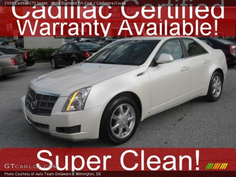 White Diamond Tri-Coat / Cashmere/Cocoa 2008 Cadillac CTS Sedan