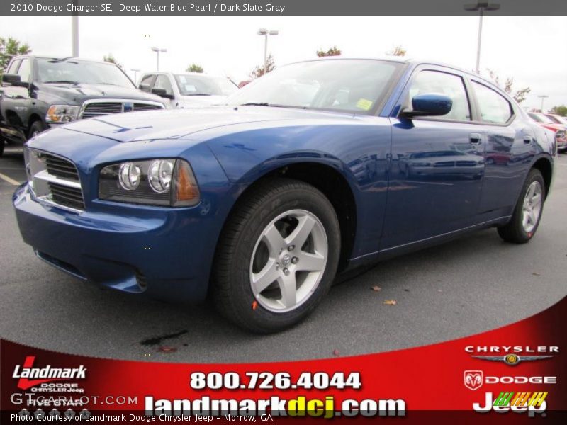 Deep Water Blue Pearl / Dark Slate Gray 2010 Dodge Charger SE
