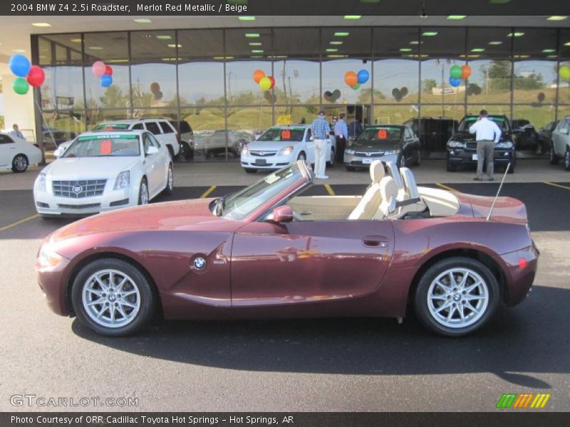 Merlot Red Metallic / Beige 2004 BMW Z4 2.5i Roadster