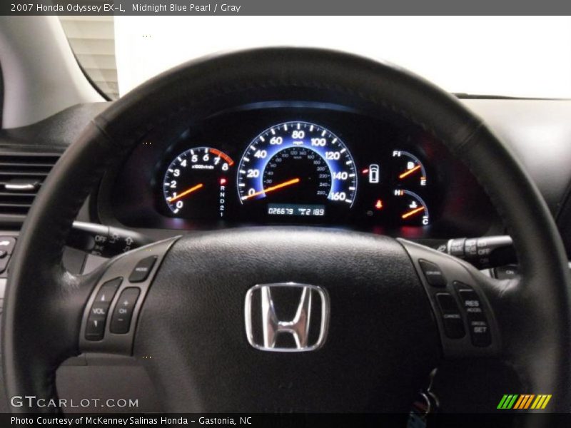 Midnight Blue Pearl / Gray 2007 Honda Odyssey EX-L