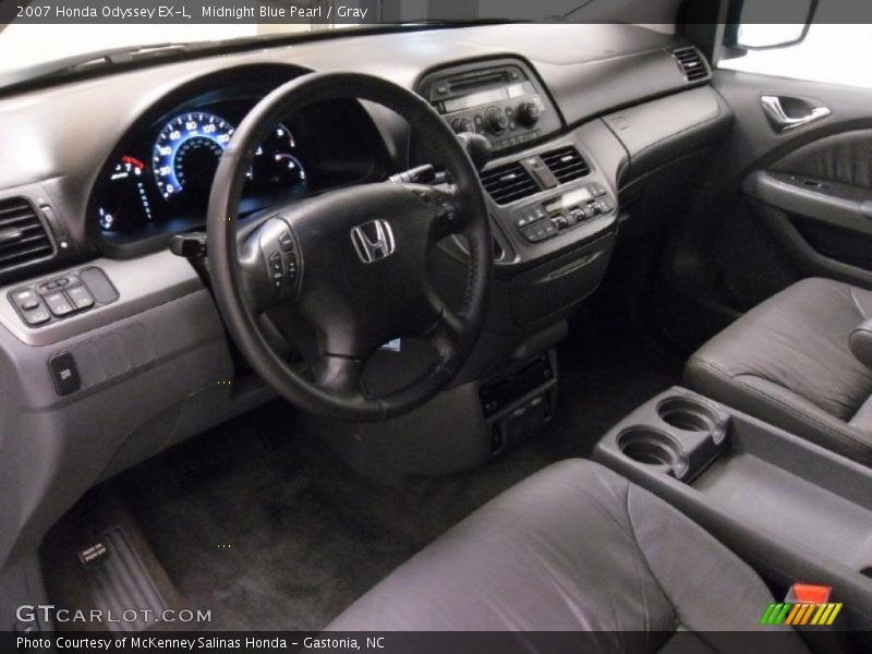Midnight Blue Pearl / Gray 2007 Honda Odyssey EX-L