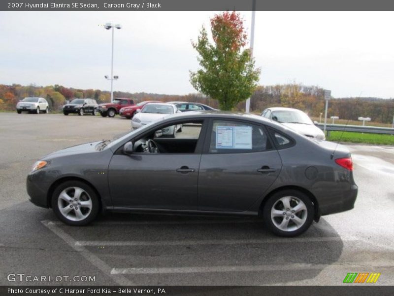 Carbon Gray / Black 2007 Hyundai Elantra SE Sedan