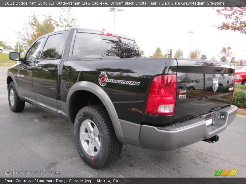 Brilliant Black Crystal Pearl / Dark Slate Gray/Medium Graystone 2011 Dodge Ram 1500 SLT Outdoorsman Crew Cab 4x4