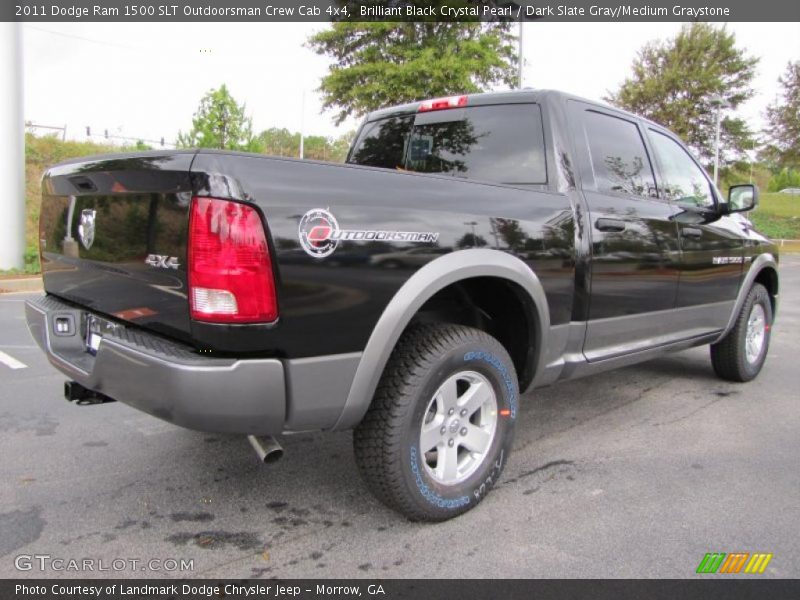 Brilliant Black Crystal Pearl / Dark Slate Gray/Medium Graystone 2011 Dodge Ram 1500 SLT Outdoorsman Crew Cab 4x4
