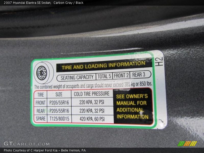 Carbon Gray / Black 2007 Hyundai Elantra SE Sedan