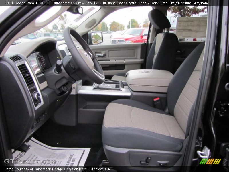 Brilliant Black Crystal Pearl / Dark Slate Gray/Medium Graystone 2011 Dodge Ram 1500 SLT Outdoorsman Crew Cab 4x4