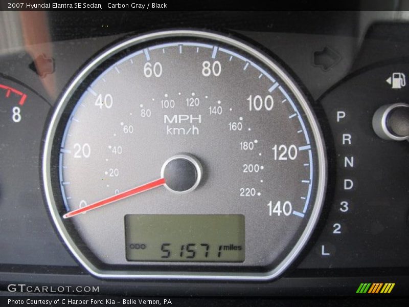 Carbon Gray / Black 2007 Hyundai Elantra SE Sedan